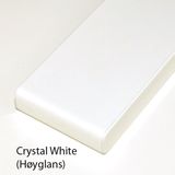 Benkeplate Crystal White (Høyglans)